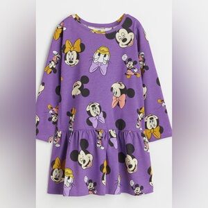 H&M Disney Minnie Mouse Purple Pattern Cotton Dress